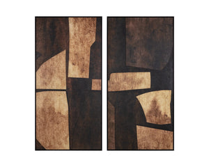 Sunpan Rustic Nuance II Abstract Wood Grain Framed Wall Art for Modern Transitional Interiors A0443