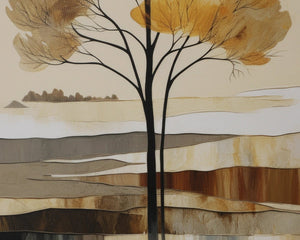 Sunpan Still September Autumn Canvas Print with Floating Wood Frame for Warm Interiors A0449