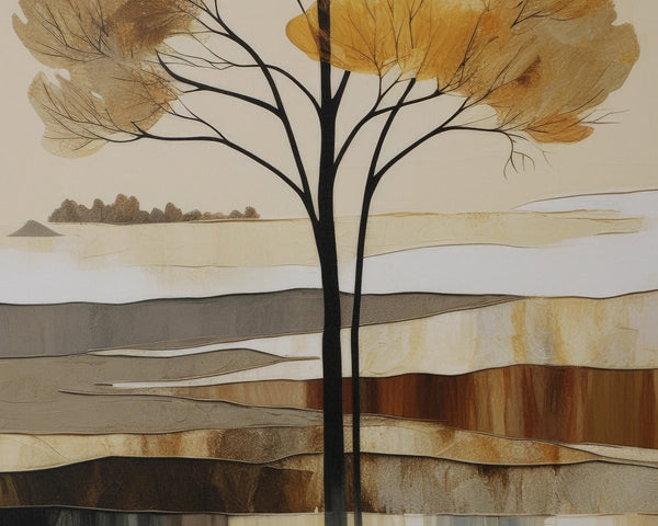 Sunpan Still September Autumn Canvas Print with Floating Wood Frame for Warm Interiors A0449