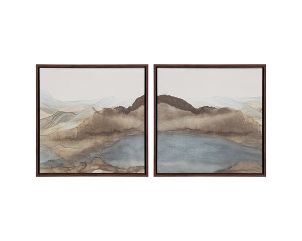 Sunpan Cordillera Mountain Landscape Canvas Art Hand Embellished Gel Texture Gallery Frame Cordillera II A0451
