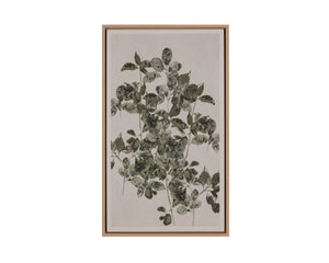 Sunpan Botanical Linen Print Wall Art with Natural Floater Frame for Living or Bedroom Decor Botanical Study I A0452