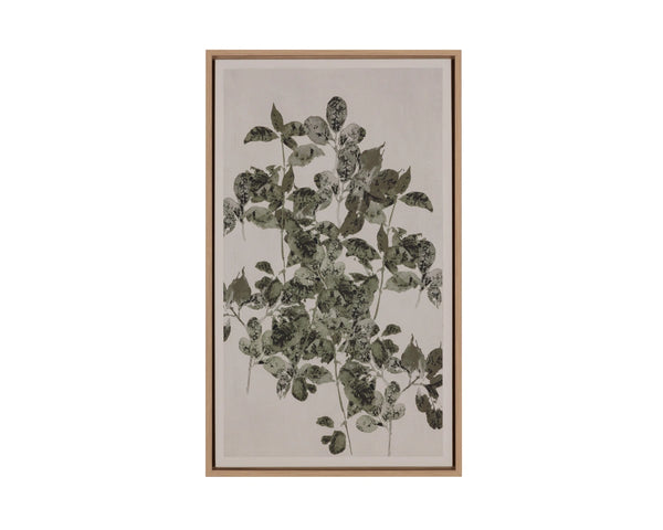 Sunpan Botanical Linen Print Wall Art with Natural Floater Frame for Living or Bedroom Decor Botanical Study I A0452