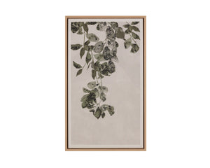 Sunpan Botanical Linen Print Wall Art with Natural Floater Frame for Living or Bedroom Decor Botanical Study II A0453