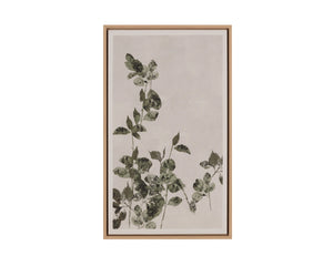 Sunpan Botanical Linen Print Wall Art with Natural Floater Frame for Living or Bedroom Decor Botanical Study III A0454