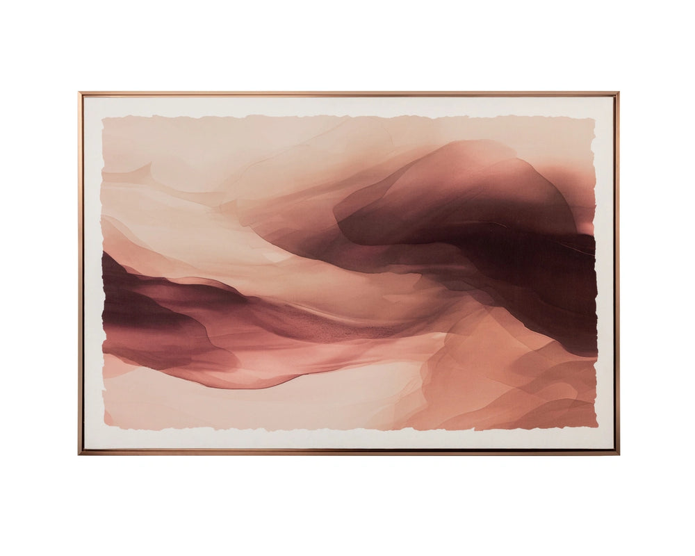 Sunpan Dream State Large Abstract Linen Print with Copper Floater Frame for Gallery Walls A0455