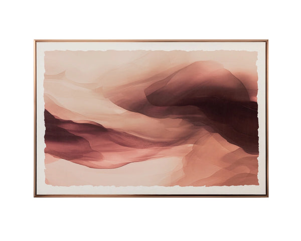 Sunpan Dream State Large Abstract Linen Print with Copper Floater Frame for Gallery Walls A0455