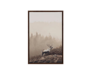 Sunpan Into the Wild Misty Deer Linen Canvas Fine Art Print with Woodgrain Floater Frame Into The Wild II A0458