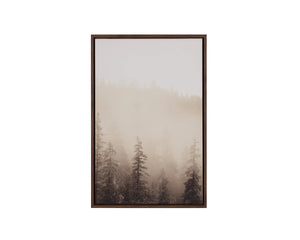 Sunpan Mistwood Forest Landscape Linen Print with Natural Wood Floater Frame Wall Art Mistwood I A0459