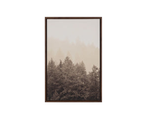 Sunpan Mistwood Forest Landscape Linen Print with Natural Wood Floater Frame Wall Art Mistwood II A0460
