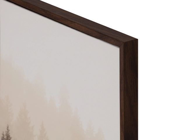 Sunpan Mistwood Forest Landscape Linen Print with Natural Wood Floater Frame Wall Art Mistwood II A0460