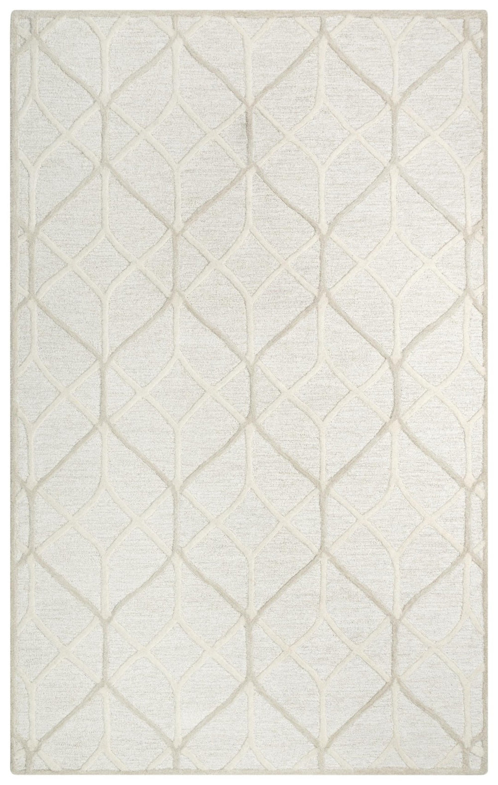 Alora Decor Ava Hand‑Tufted Beige Wool Rug With Geometric Texture — Durable, Neutral Artisan Design For Rooms 5' x 7'6" A06A0610100040576