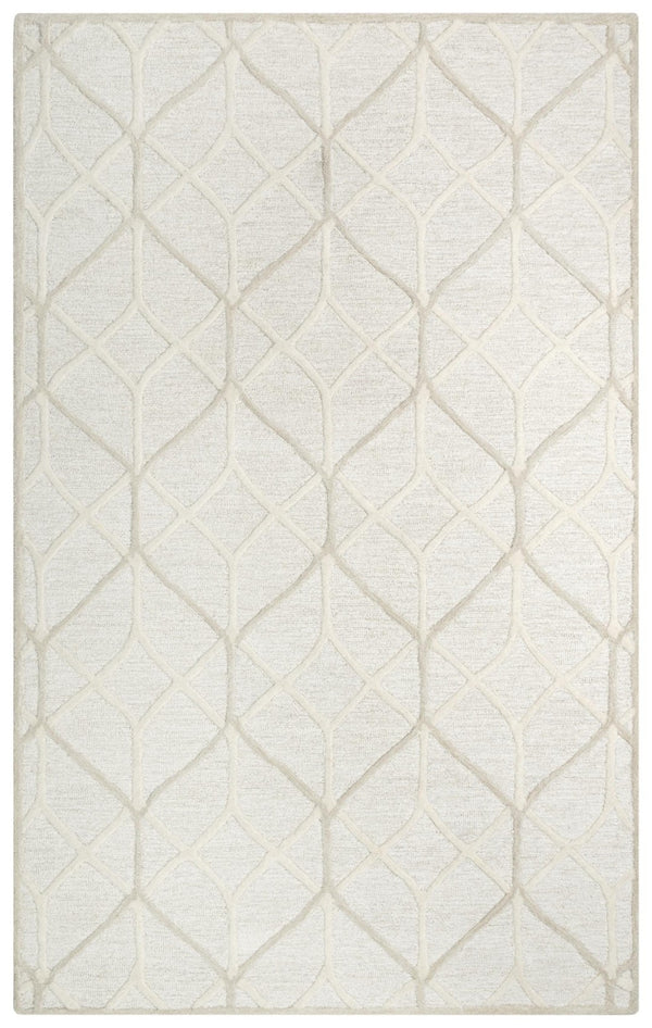 Alora Decor Ava Hand‑Tufted Beige Wool Rug With Geometric Texture — Durable, Neutral Artisan Design For Rooms 5' x 7'6" A06A0610100040576