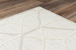 Alora Decor Ava Hand‑Tufted Beige Wool Rug With Geometric Texture — Durable, Neutral Artisan Design For Rooms 5' x 7'6" A06A0610100040576