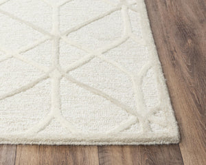 Alora Decor Ava Hand‑Tufted Beige Wool Rug With Geometric Texture — Durable, Neutral Artisan Design For Rooms 5' x 7'6" A06A0610100040576