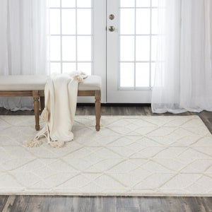 Alora Decor Ava Hand‑Tufted Beige Wool Rug With Geometric Texture — Durable, Neutral Artisan Design For Rooms 5' x 7'6" A06A0610100040576