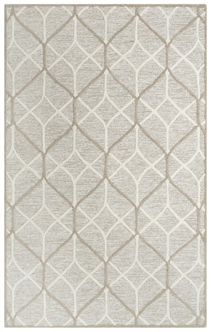 Alora Decor Ava Hand-Tufted 100% Wool Rectangle Rug In Brown Ivory Geometric Texture — Durable, Cozy Accent 5' x 7'6" A06A0610200120576