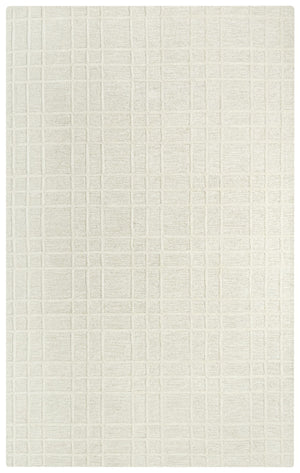 Alora Decor Lofton Ivory Runner Hand-Tufted 100% Wool 2'6"X8' Contemporary White-On-White Plaid, Soft Texture A07A0710137932608
