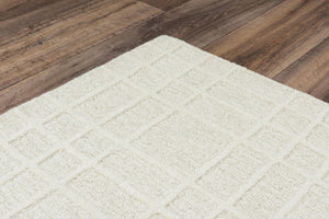 Alora Decor Lofton Hand-Tufted Ivory Wool Rug With Subtle Geometric Plaid Texture — Soft, Durable, Stylish Decor 9'9" x 13'9" A07A0710137939913