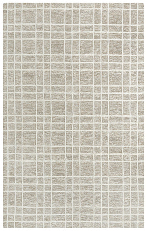 Alora Decor Lofton Hand-Tufted 100% Wool Runner 2'6"X8' Brown & Ivory Plaid Loop-Cut Pile Contemporary Rug A07A0710300122608