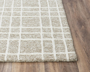 Alora Decor Lofton Hand-Tufted 100% Wool Brown And Ivory Plaid Rug — Plush Basket-Weave Texture For Cozy Rooms 3' x 5' A07A0710300120305