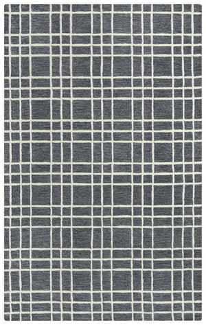 Alora Decor Lofton Hand-Tufted Wool Rug — Soft Gray & Ivory Geometric Plaid, Low-Profile Plush Texture 7'9" x 9'9" A07A0710400167999