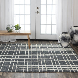 Alora Decor Lofton Hand-Tufted Wool Rug — Soft Gray & Ivory Geometric Plaid, Low-Profile Plush Texture 7'9" x 9'9" A07A0710400167999