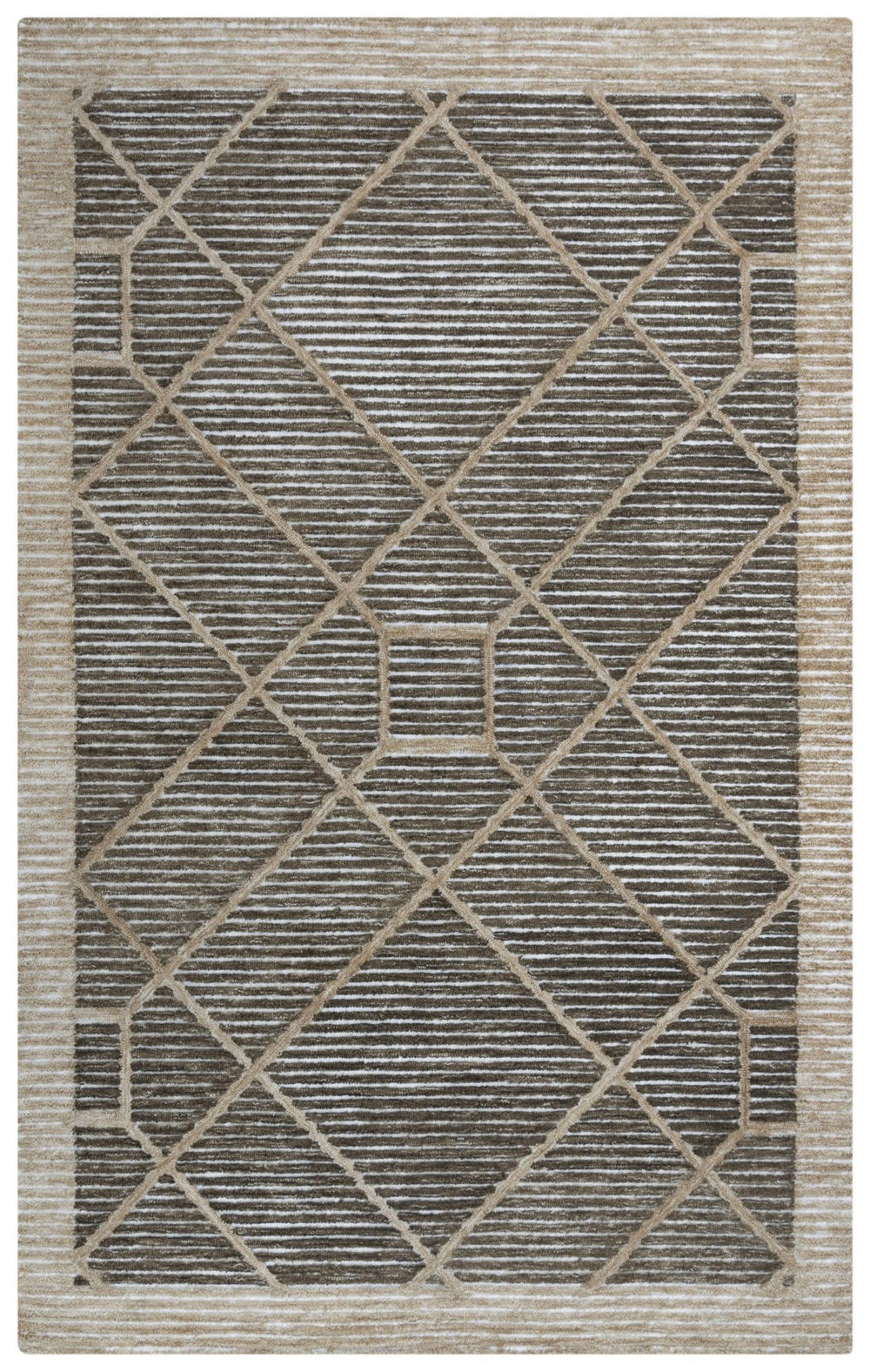 Alora Decor Vista Geometric Rug — Hand-Tufted Recycled Polyester, Water-Resistant Brown & Beige Modern Style 7'9" x 9'9" A09A0911100127999