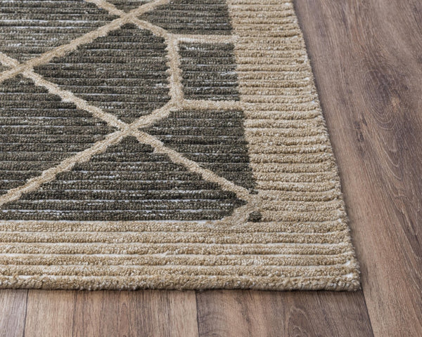 Alora Decor Vista Geometric Rug — Hand-Tufted Recycled Polyester, Water-Resistant Brown & Beige Modern Style 7'9" x 9'9" A09A0911100127999