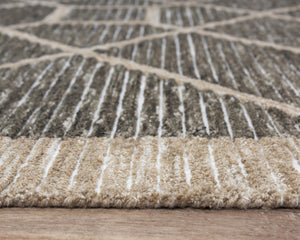 Alora Decor Vista Geometric Rug — Hand-Tufted Recycled Polyester, Water-Resistant Brown & Beige Modern Style 7'9" x 9'9" A09A0911100127999