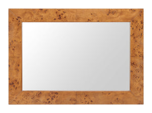Zuo Modern Mirat Burl Veneer Wall Mirror Modern Frame for Living Room Bedroom or Entryway A12307