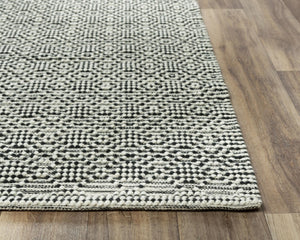 Alora Decor Kerala Hand-Woven 100% Jute Rug With Bold Black Geometric Pattern — Modern Boho Durable Accent 8'9" x 11'9" A12A1299200068919