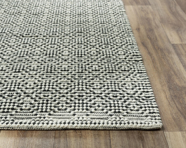 Alora Decor Kerala Hand-Woven 100% Jute Rug With Bold Black Geometric Pattern — Modern Boho Durable Accent 8'9" x 11'9" A12A1299200068919