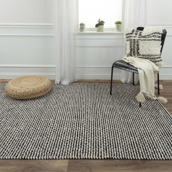 Alora Decor Kerala Hand-Woven 100% Jute Rug With Bold Black Geometric Pattern — Modern Boho Durable Accent 8'9" x 11'9" A12A1299200068919