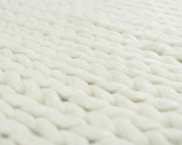 Alora Decor Kolkata Hand-Woven 100% Wool Rug — Ivory Beige Modern Boho Texture, Thick Pile Cozy Warmth Appeal 8'9" x 11'9" A13A1399000378919