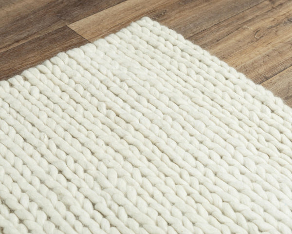 Alora Decor Kolkata Hand-Woven 100% Wool Rug — Ivory Beige Modern Boho Texture, Thick Pile Cozy Warmth Appeal 8'9" x 11'9" A13A1399000378919