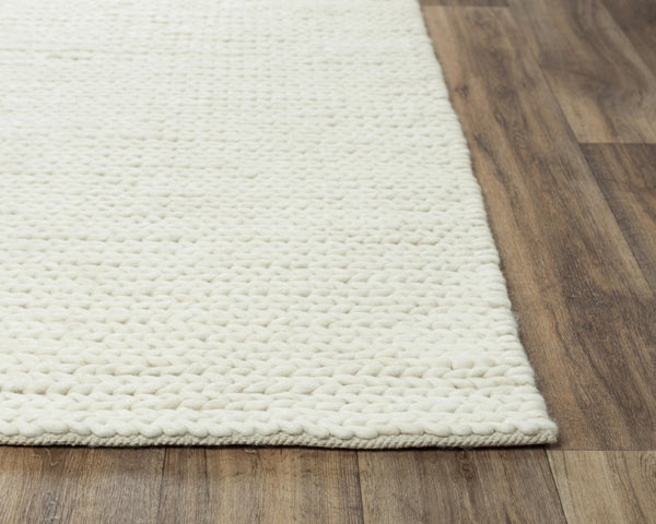 Alora Decor Kolkata Hand-Woven 100% Wool Rug — Ivory Beige Modern Boho Texture, Thick Pile Cozy Warmth Appeal 8'9" x 11'9" A13A1399000378919
