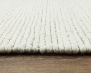 Alora Decor Kolkata Hand-Woven 100% Wool Rug — Ivory Beige Modern Boho Texture, Thick Pile Cozy Warmth Appeal 8'9" x 11'9" A13A1399000378919