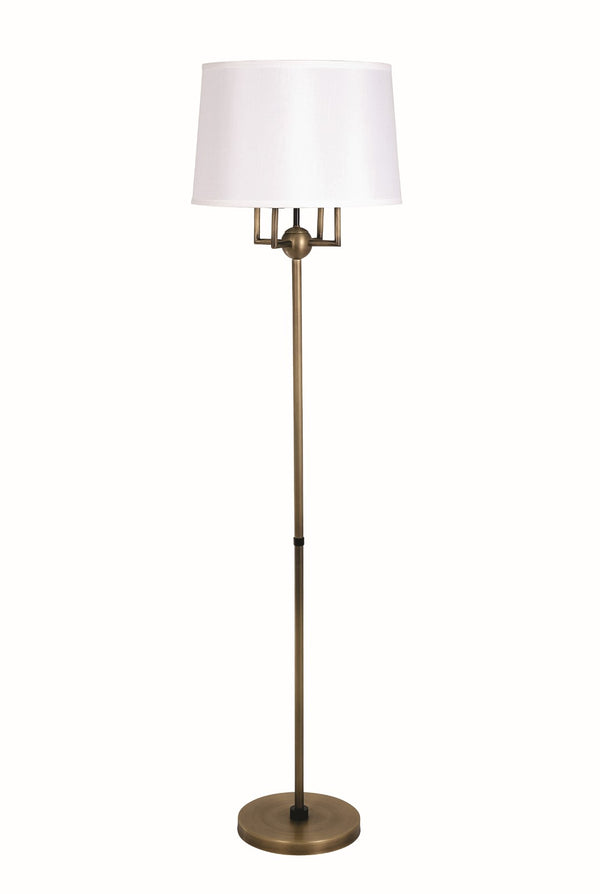 House Of Troy Alpine 4-light Cluster Floor Lamp - Elegant Brass Design With Soft White Silk Shade For Home Decor Antique Brass,Black Metal A700-ab/Blk