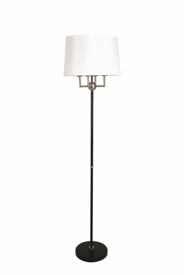 House Of Troy Alpine 4-light Cluster Floor Lamp - Elegant Brass Design With Soft White Silk Shade For Home Decor Black,Satin Nickel Metal A700-blk/Sn