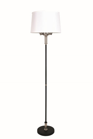 House Of Troy Alpine 4-light Cluster Floor Lamp - Elegant Brass Design With Soft White Silk Shade For Home Decor Black,Satin Nickel Metal A702-blk/Sn