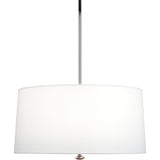 Robert Abbey Penelope Pendant Polished Nickel Finish Ascot White Fabric Shade