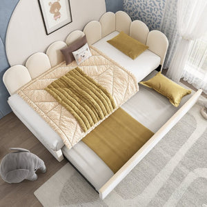 English Elm Upholstered King Platform Bed Chenille Pillow Headboard Low Profile Modern Bedroom Beige 78.7 L x 42.5 W x 30 H AA20362122B-1