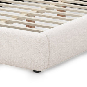 English Elm Upholstered Queen Platform Bed Chenille Pillow Headboard Low Profile Modern Bedroom AA26085861Q