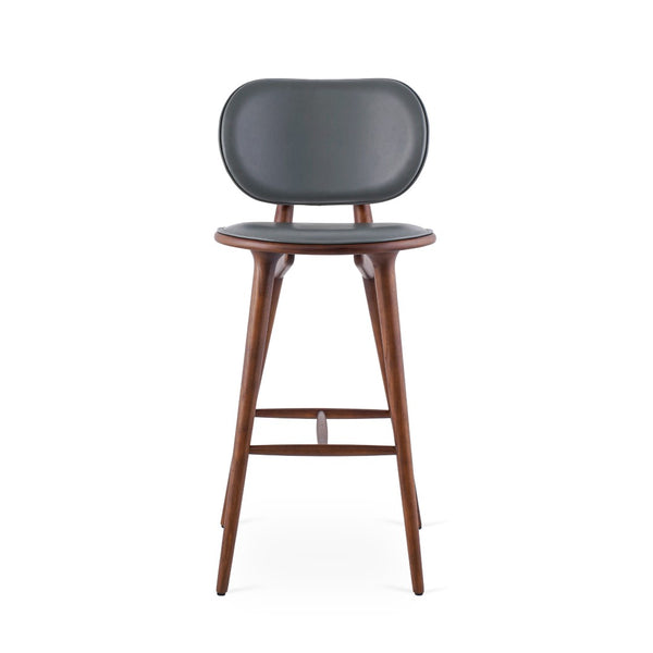 Soho Concept Aaron Counter Barstools - Solid Ash Walnut Base With Grey Camira Blazer Wool Upholstery, 10-year Guarantee Grey  Soho-concept-dining-chair-10160