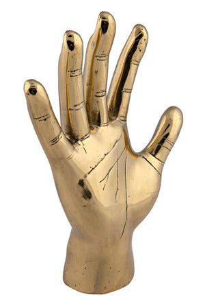 Noir Open Hand Brass Sculpture – Handcrafted Antique Finish Accent for Modern and Eclectic Decor Styles AB-126BR