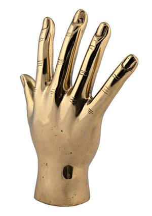 Noir Open Hand Brass Sculpture – Handcrafted Antique Finish Accent for Modern and Eclectic Decor Styles AB-126BR