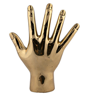 Noir Open Hand Brass Sculpture – Handcrafted Antique Finish Accent for Modern and Eclectic Decor Styles AB-126BR