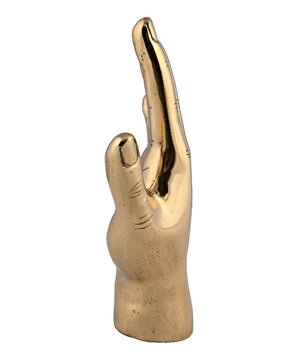 Noir Open Hand Brass Sculpture – Handcrafted Antique Finish Accent for Modern and Eclectic Decor Styles AB-126BR