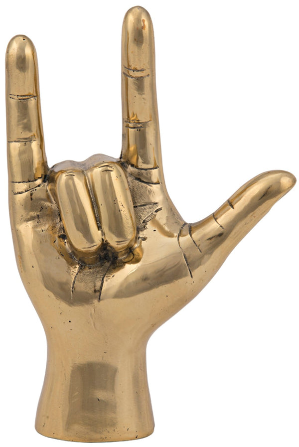 Noir I Love You, Handcrafted Brass Sculpture - Chic Tabletop Accent for Modern Decor & Thoughtful Gifts AB-128BR