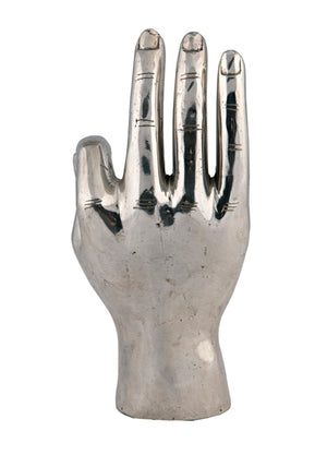 Noir Ok Sign - Handcrafted Silver Metal Sculpture for Modern Decor, Cheerful Gift for Home & Office AB-150SV